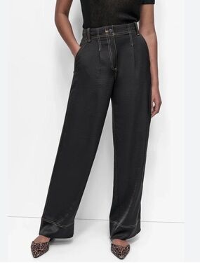 Zara Black Jeans with Brown Contrast Stitching